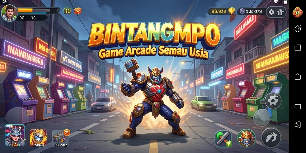 Tampilan seru gameplay BINTANGMPO yang penuh warna.