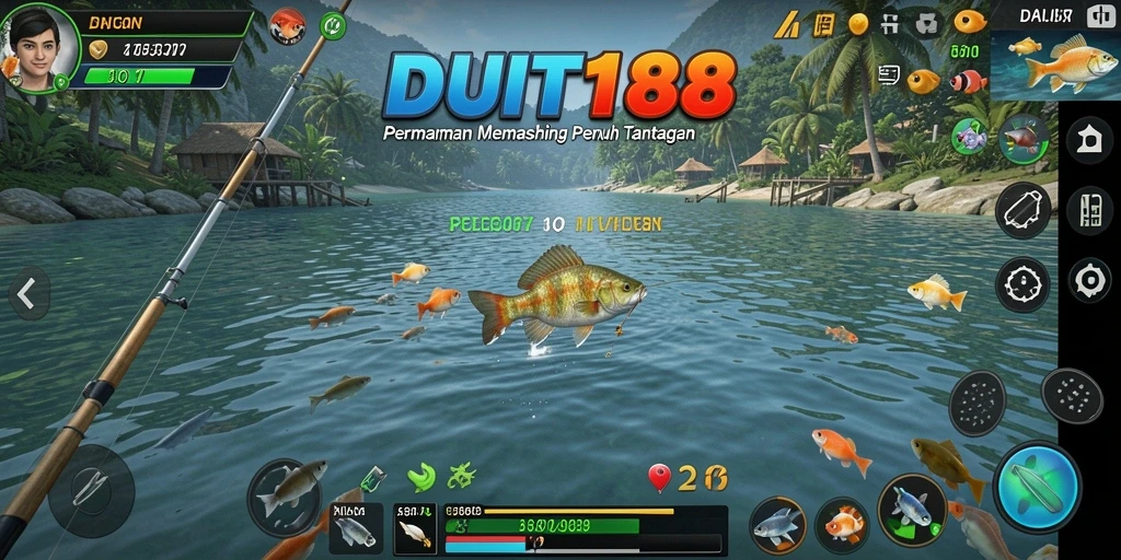 Tampilan gameplay menakjubkan dalam gameplay memancing DUIT188.
