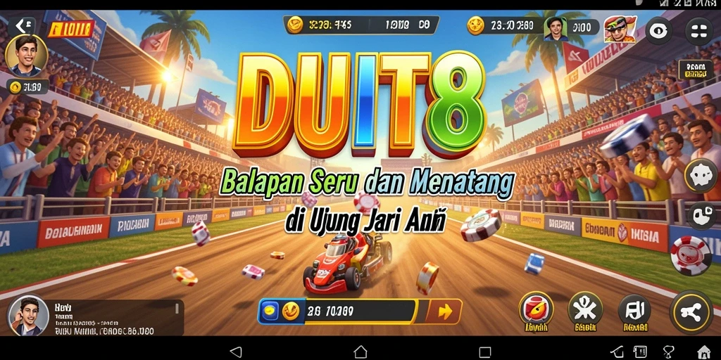 Tampilan gameplay seru dalam balapan yang mendebarkan.