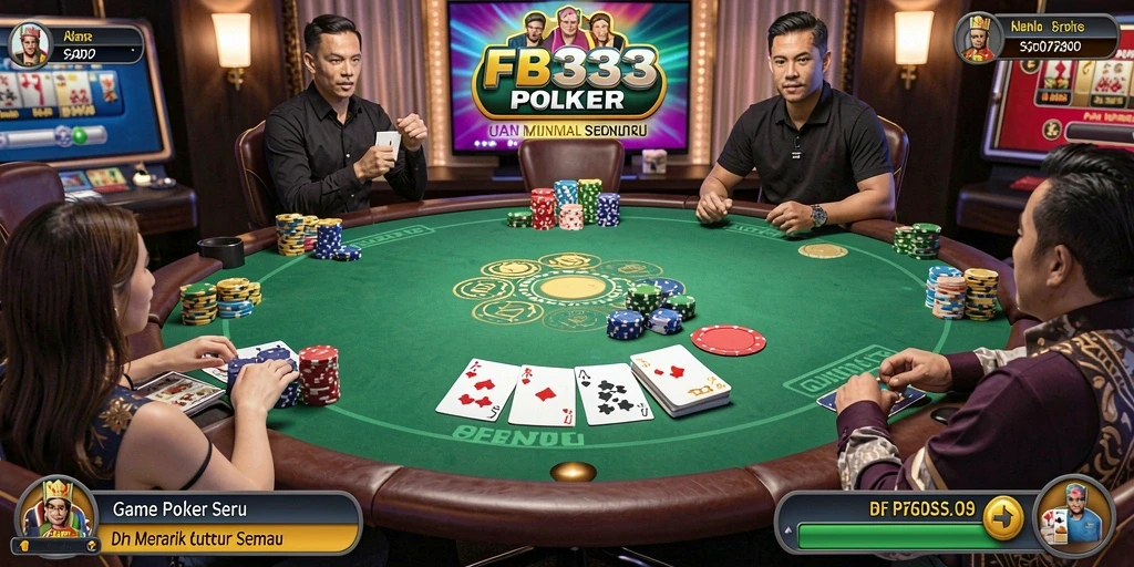 Screenshot gameplay FB333 yang menampilkan aksi Poker mendebarkan.