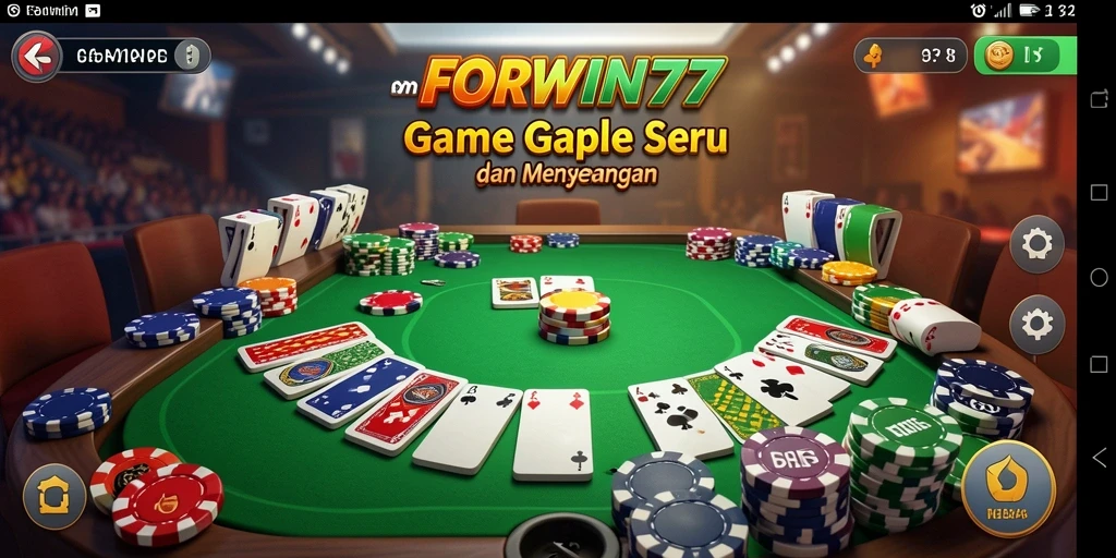 Tampilan gameplay seru dalam aplikasi FORWIN77 Gaple.