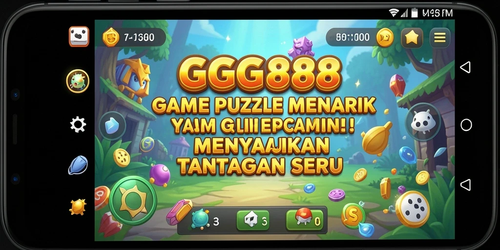 Gameplay GGG888 menampilkan puzzle yang menantang dan grafis yang cerah.