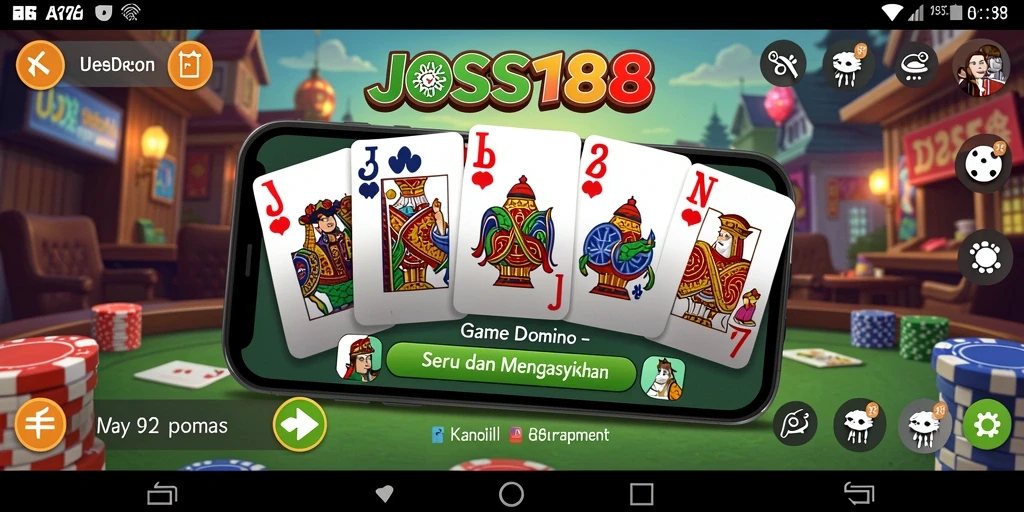 Tampilan gameplay seru dari JOSS188 dalam permainan Domino.
