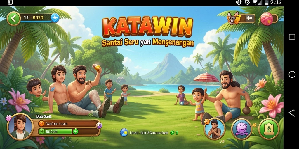 Tampilan gameplay KATAWIN yang mengasyikkan dan penuh warna.