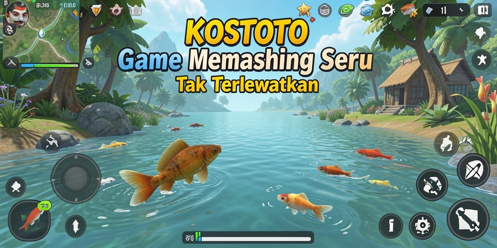 Gameplay menawan KOSTOTO dengan berbagai lokasi memancing.