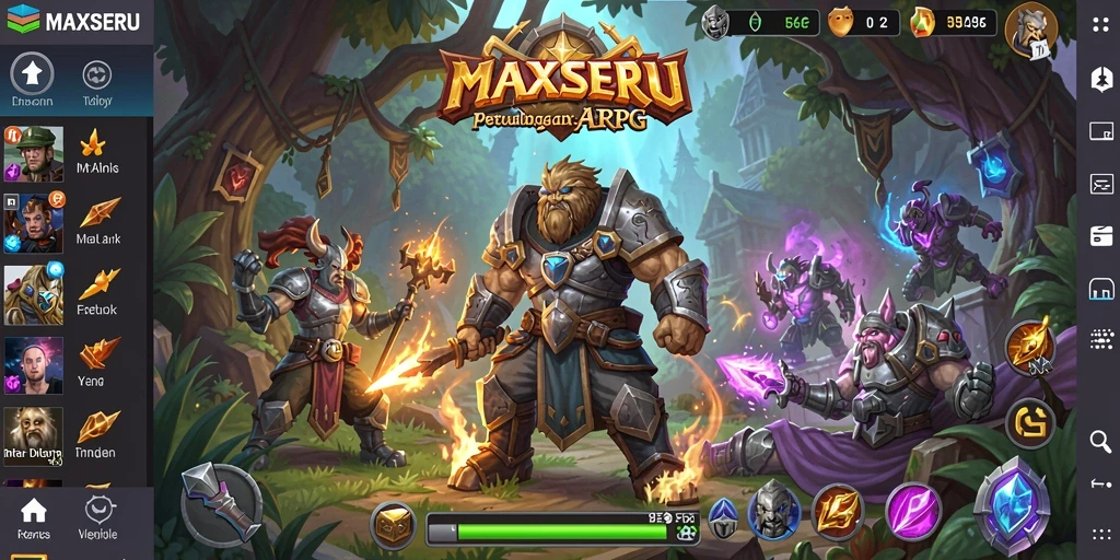 Tangkapan layar menunjukkan aksi seru dalam game ARPG MAXSERU.