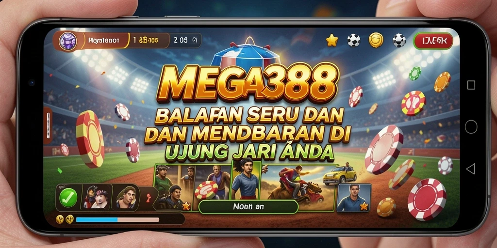Screenshot gameplay MEGA388 menampilkan balapan mendebarkan dengan grafik yang memukau.