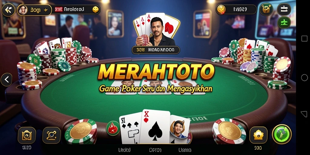 Tangkapan layar gameplay MERAHTOTO yang menampilkan aksi poker seru.