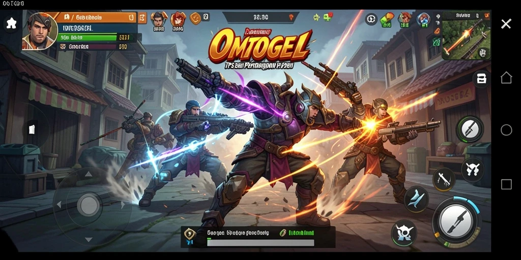 Tangkapan layar gameplay OMTOGEL menampilkan aksi pertempuran yang menegangkan.