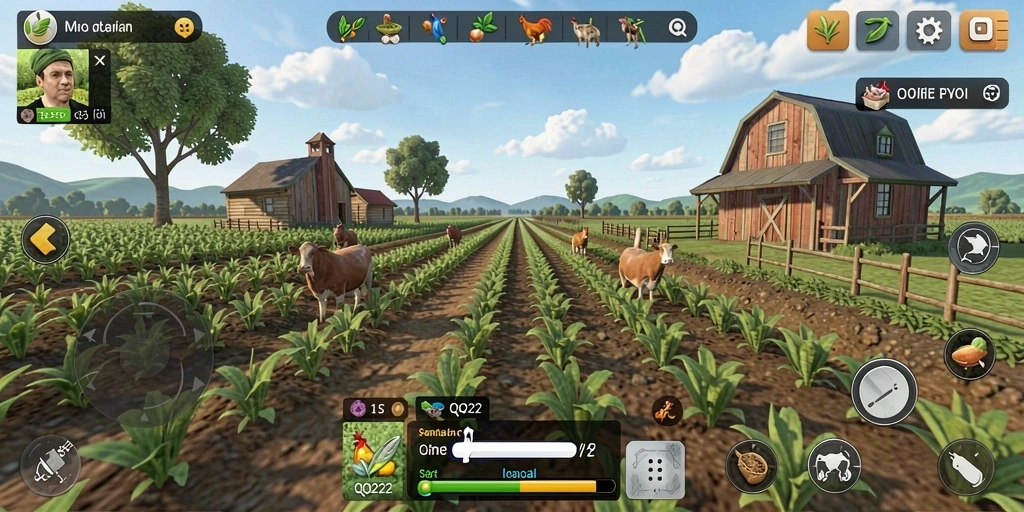 Tampilan gameplay QQ222 yang menarik saat mengelola lahan pertanian.