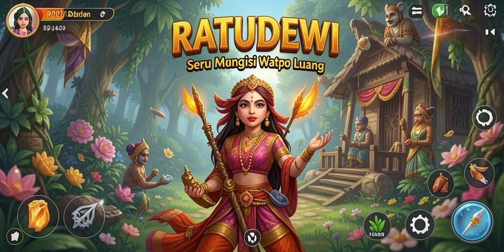 Screenshot menampilkan gameplay seru RATUDEWI yang penuh warna.