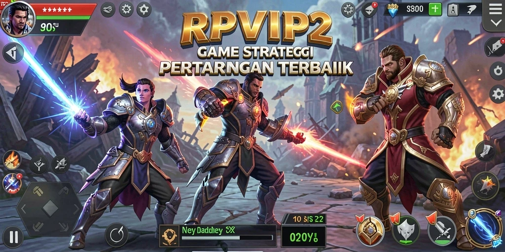 Tangkapan layar RPVIP2 menunjukkan aksi pertarungan strategis yang mendebarkan.