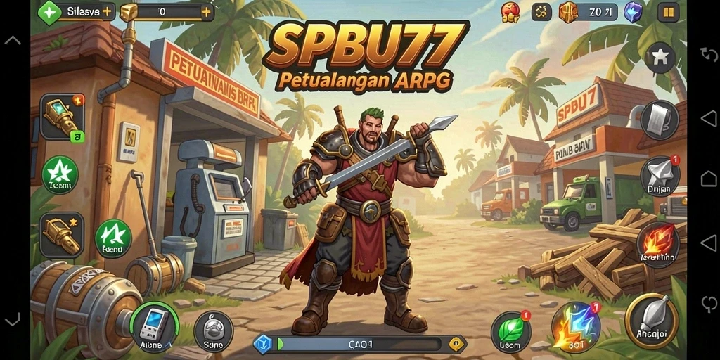 Tangkapan layar gameplay SPBU77 yang menunjukkan pertempuran seru.