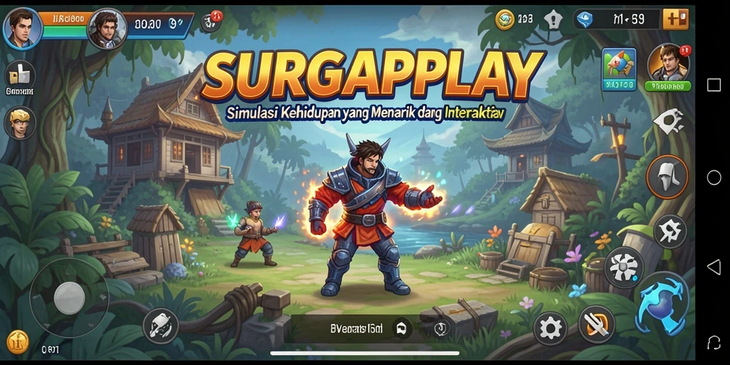 Tampilan gameplay SURGAPLAY yang menarik dan berwarna-warni.