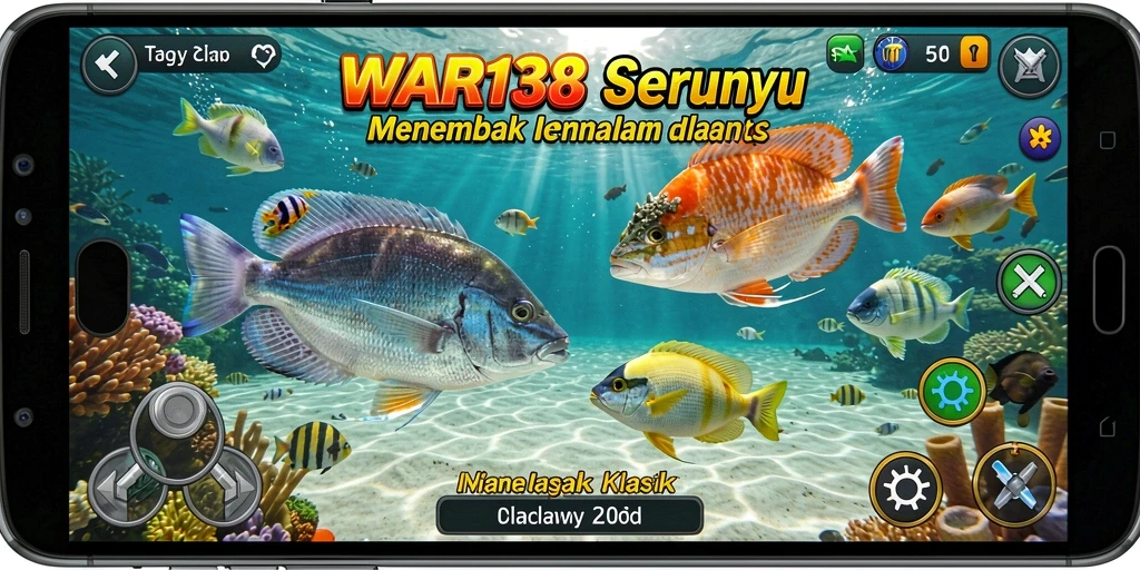 Tampilan gameplay WAR138 dengan aksi menembak ikan yang seru.